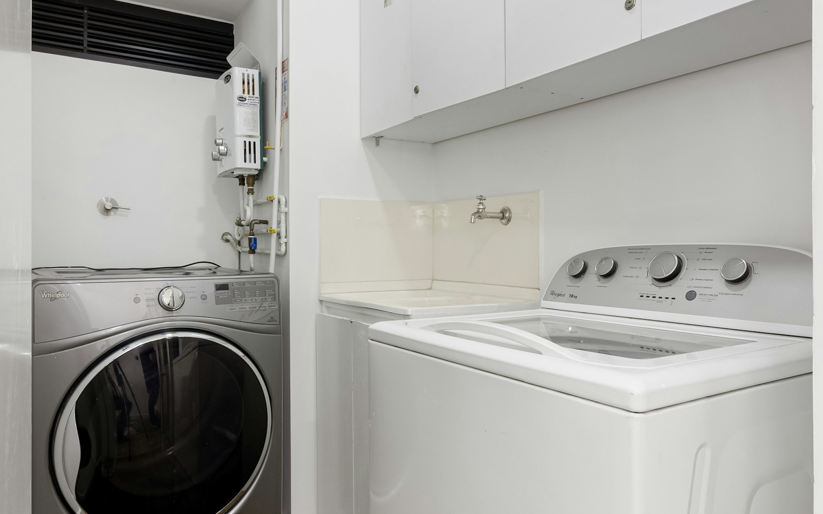Washer and dryer in a residential laundry room
