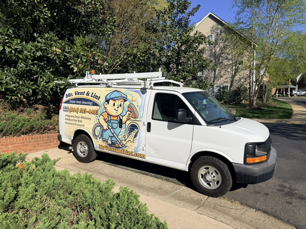 Mr. Vent & Lint service van in a Central Virginia neighborhood